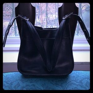COACH black leather shoulder bag
